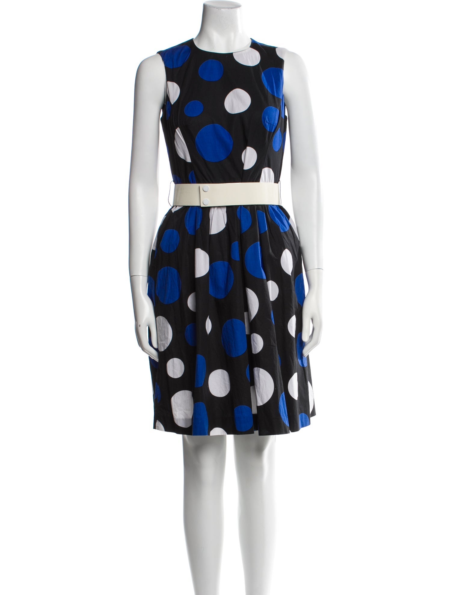 Michael Kors Collection Polka Dot Print Knee-Length Dress