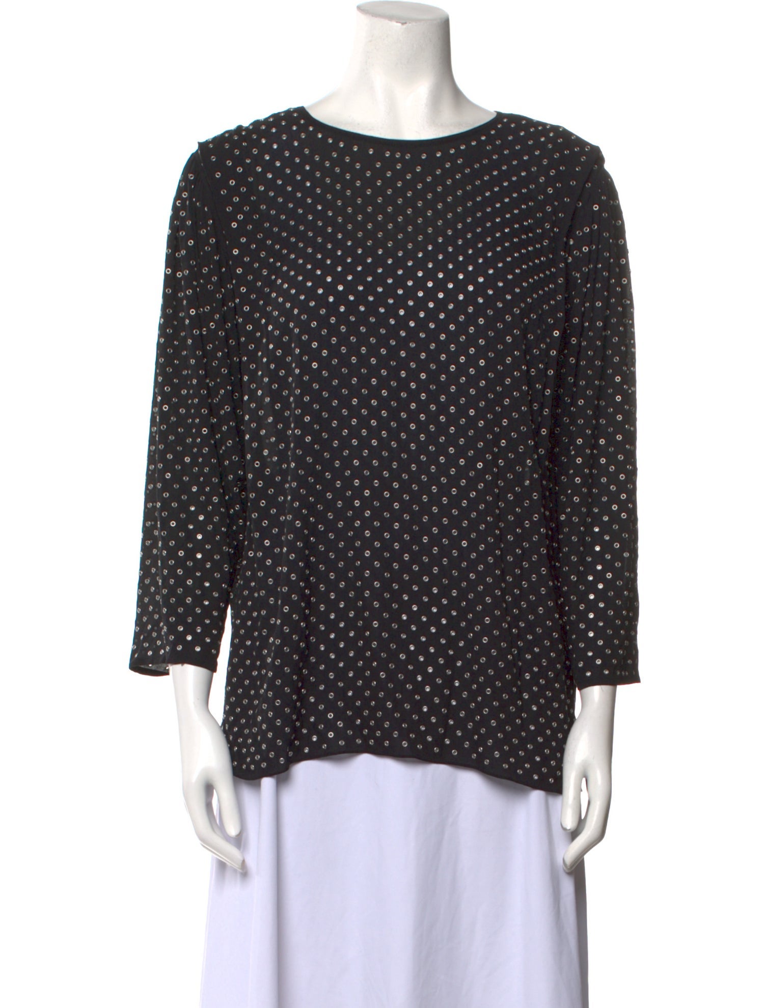 Michael Kors Collection Silk Polka Dot Print Blouse