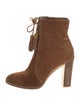 Michael Kors Collection Suede Tassel Accents Lace-Up Boots