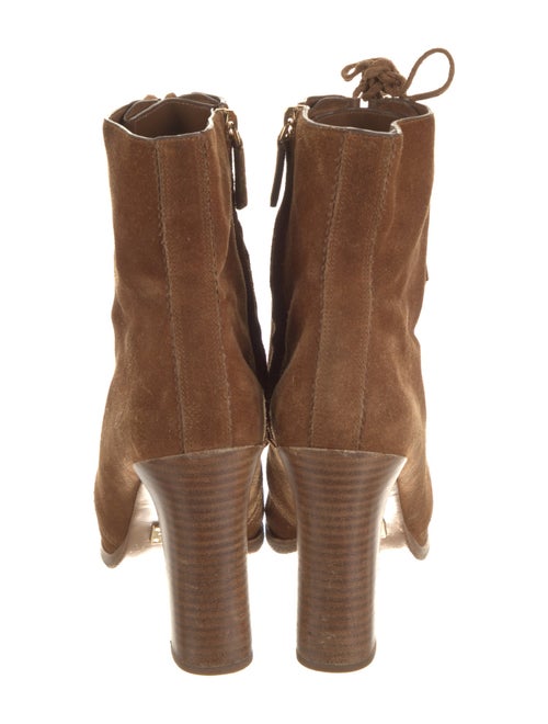 Michael Kors Collection Suede Tassel Accents Lace-Up Boots