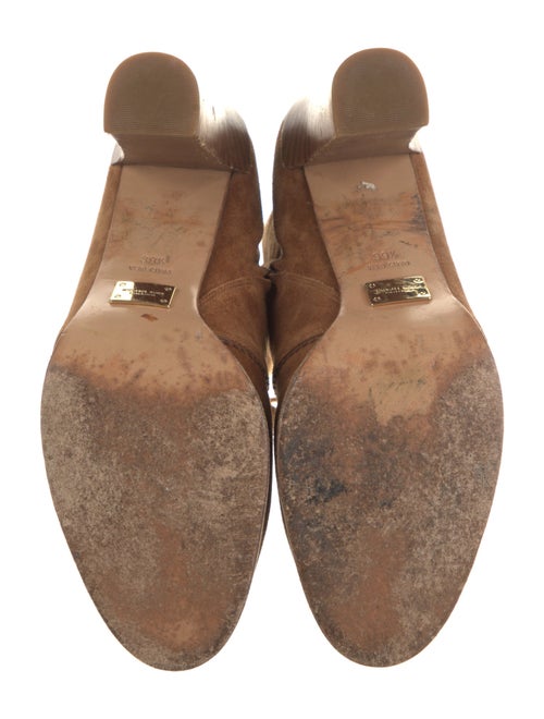 Michael Kors Collection Suede Tassel Accents Lace-Up Boots