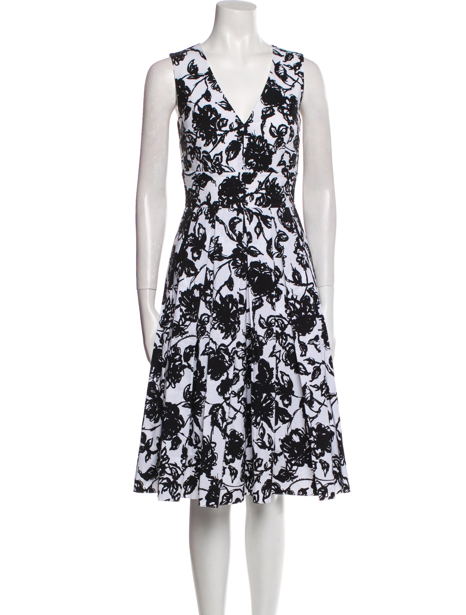 Michael Kors Collection Floral Print Midi Length Dress
