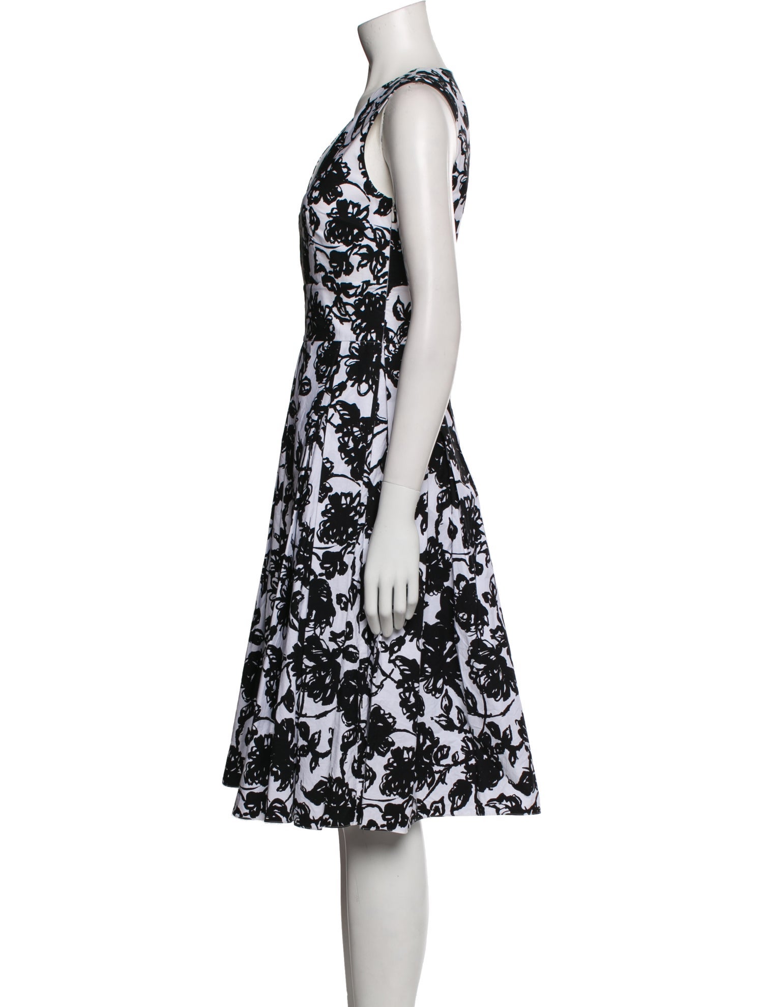 Michael Kors Collection Floral Print Midi Length Dress