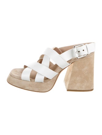 Michael Kors Collection Leather Cutout Accent Slingback Sandals
