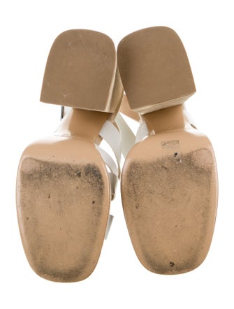 Michael Kors Collection Leather Cutout Accent Slingback Sandals