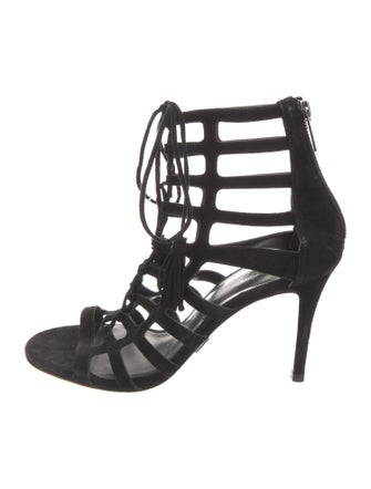 Michael Kors Collection Suede Tassel Accents Gladiator Sandals