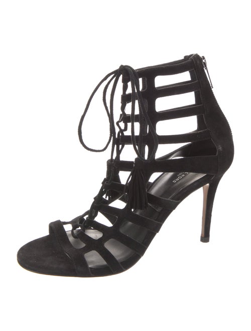 Michael Kors Collection Suede Tassel Accents Gladiator Sandals