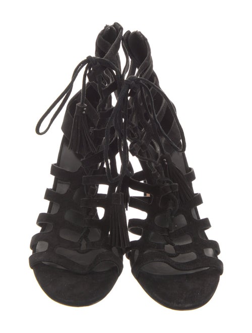 Michael Kors Collection Suede Tassel Accents Gladiator Sandals