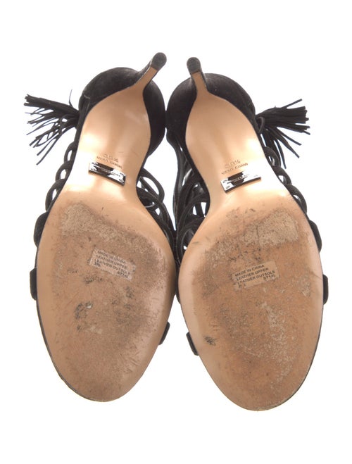 Michael Kors Collection Suede Tassel Accents Gladiator Sandals