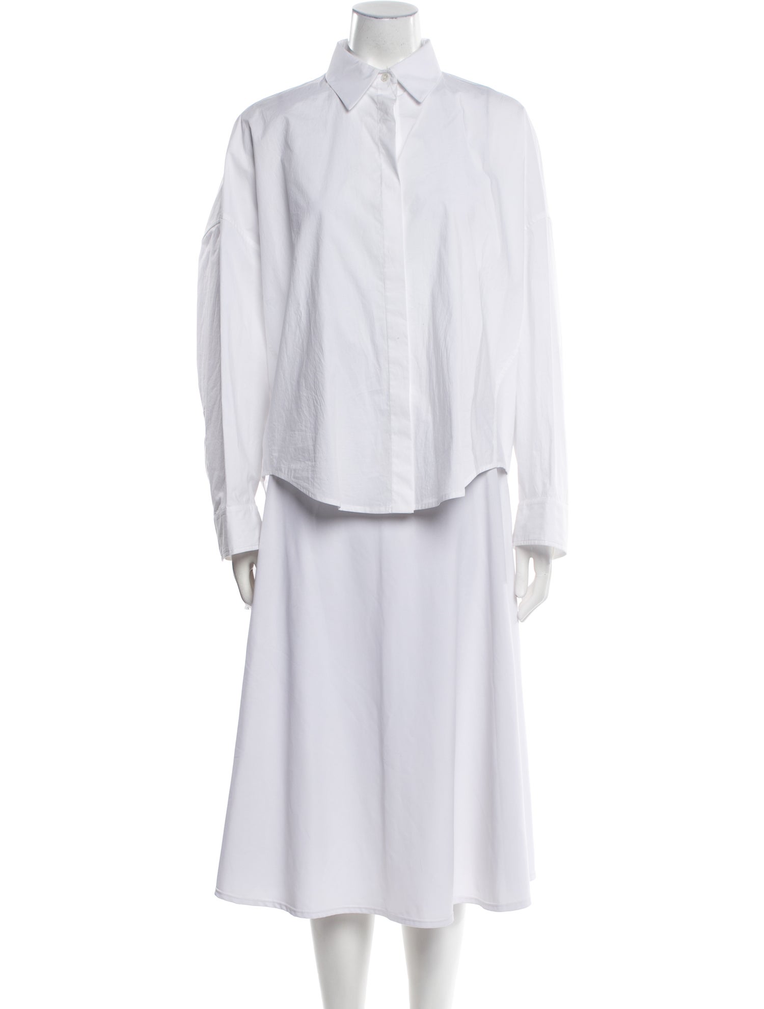 Michael Kors Collection Long Sleeve Button-Up Top