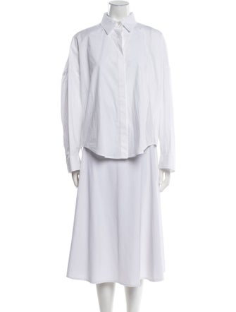 Michael Kors Collection Long Sleeve Button-Up Top