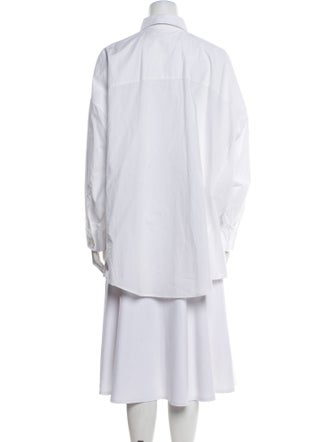 Michael Kors Collection Long Sleeve Button-Up Top