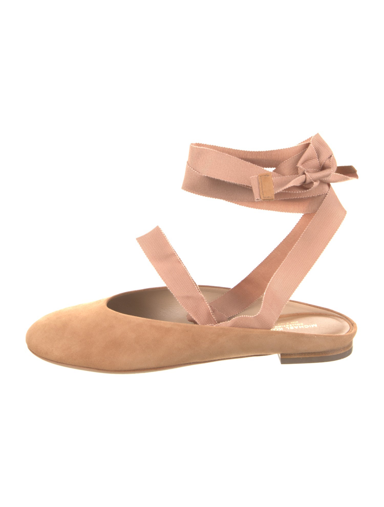 Michael Kors Collection Suede Grosgrain Trim Slingback Flats