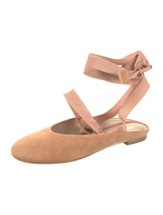 Michael Kors Collection Suede Grosgrain Trim Slingback Flats