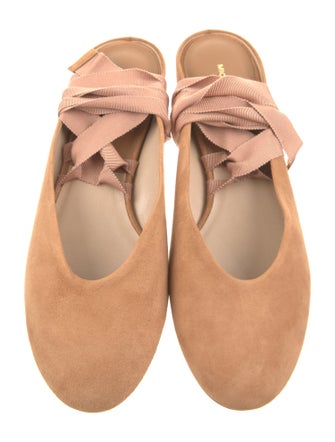 Michael Kors Collection Suede Grosgrain Trim Slingback Flats