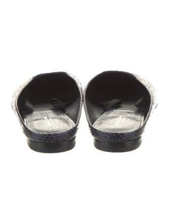 Michael Kors Collection Leather Grosgrain Trim Mules