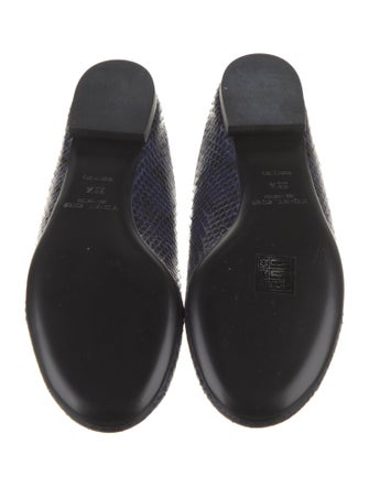 Michael Kors Collection Leather Grosgrain Trim Mules