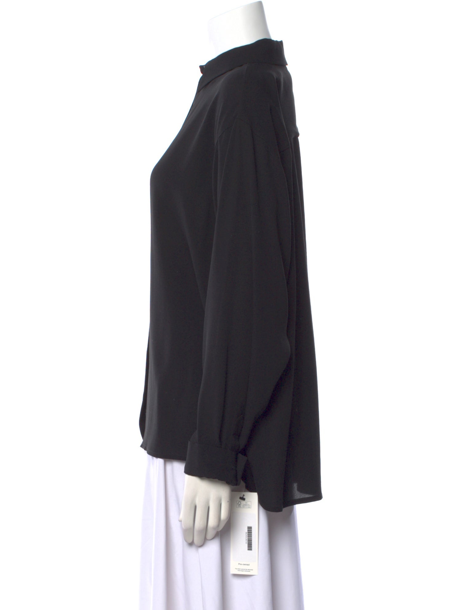 Michael Kors Collection Silk Long Sleeve Button-Up Top