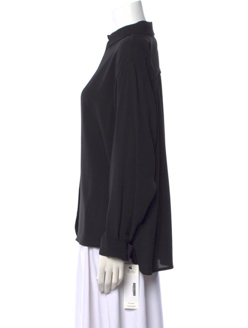 Michael Kors Collection Silk Long Sleeve Button-Up Top