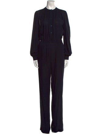 Michael Kors Collection Silk Mock Neck Jumpsuit