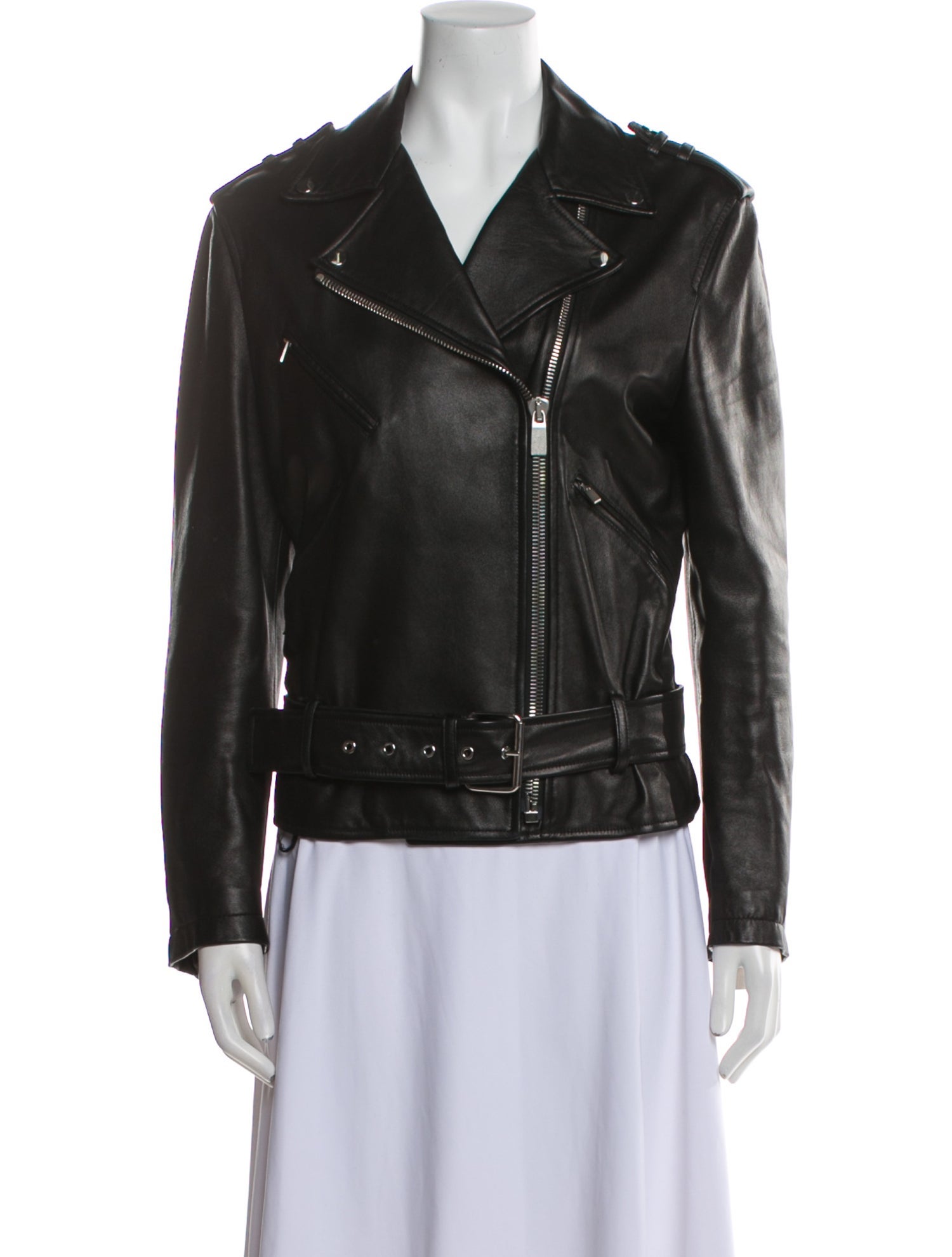Michael Kors Collection Leather Biker Jacket