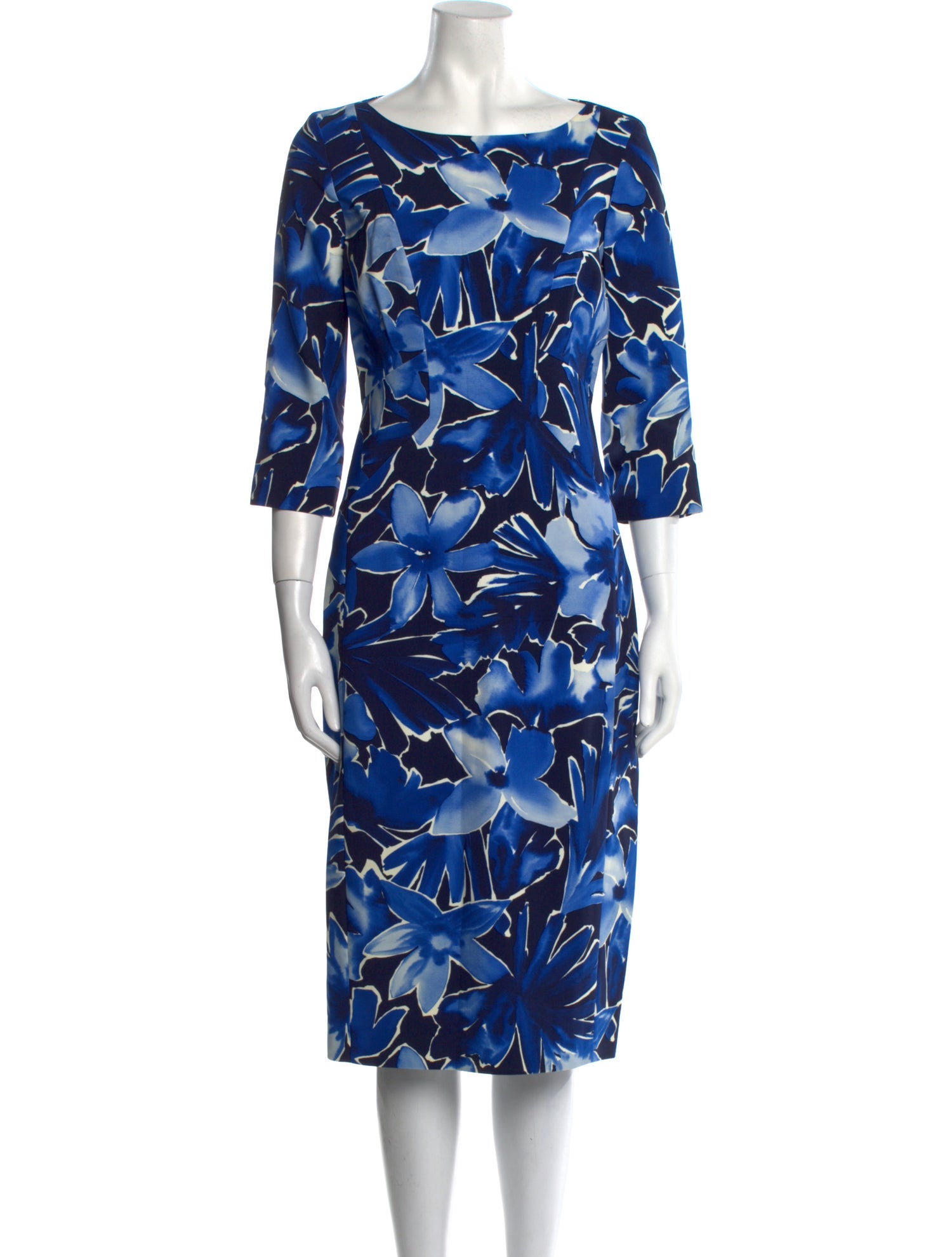 Michael Kors Collection Floral Print Midi Length Dress