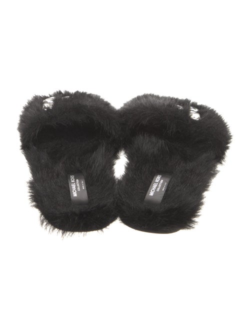 Michael Kors Collection Faux Fur Crystal Embellishments Slides