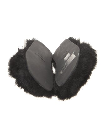 Michael Kors Collection Faux Fur Crystal Embellishments Slides