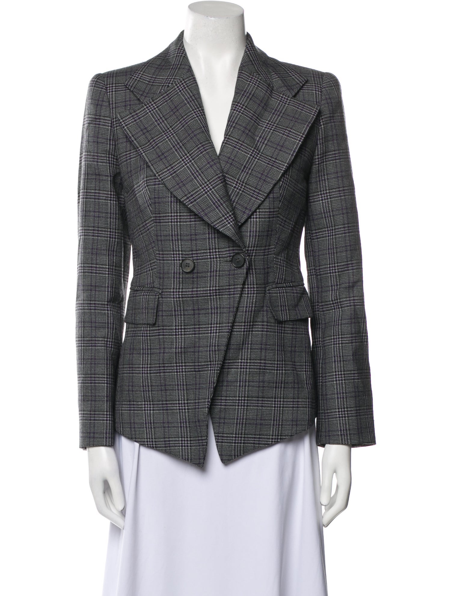 Michael Kors Collection Virgin Wool Houndstooth Print Blazer