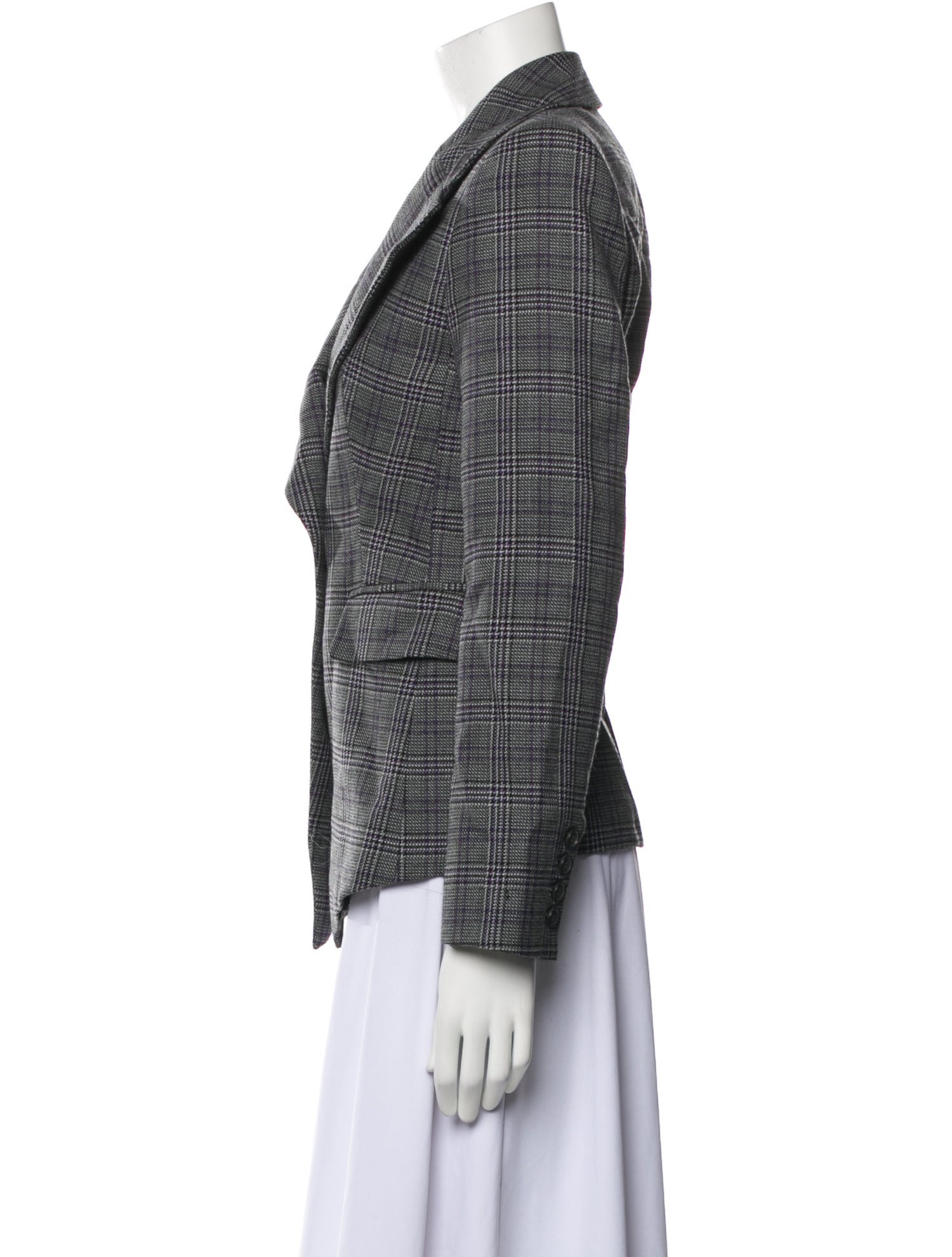 Michael Kors Collection Virgin Wool Houndstooth Print Blazer