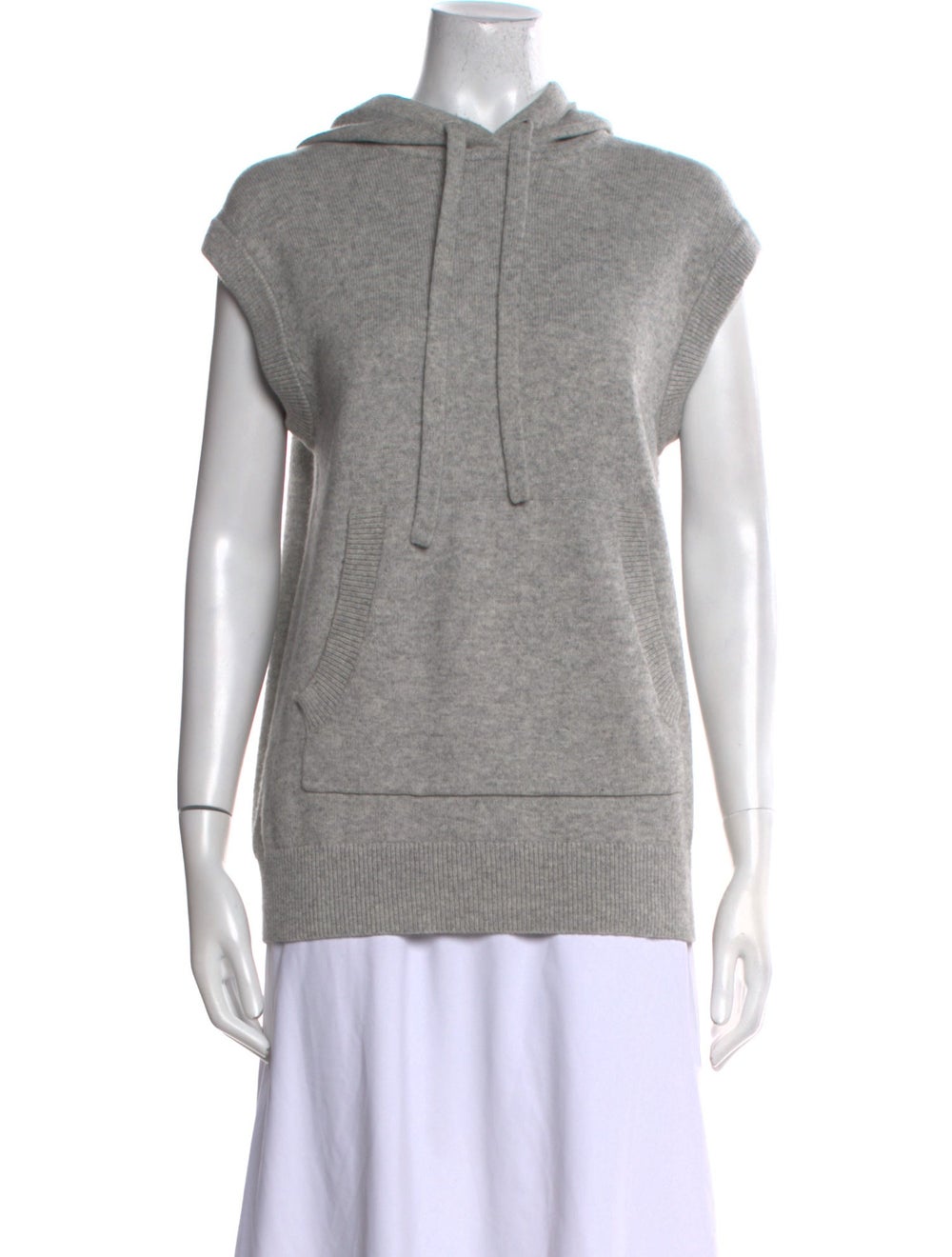 Michael Kors Collection Cashmere Sweatshirt Grey Short Sleeve