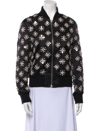 Michael Kors Collection Wool Printed Bomber Jacket