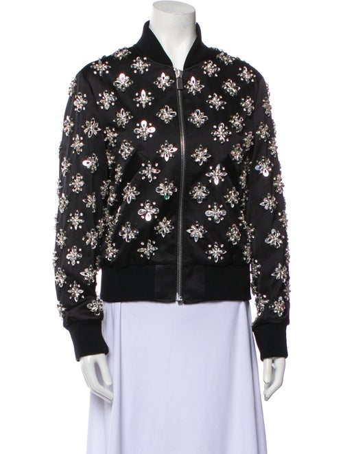 Michael Kors Collection Wool Printed Bomber Jacket
