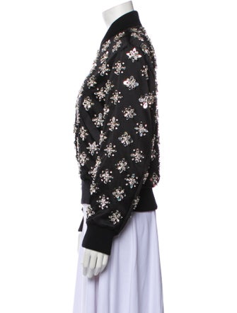 Michael Kors Collection Wool Printed Bomber Jacket