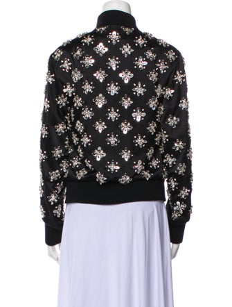 Michael Kors Collection Wool Printed Bomber Jacket