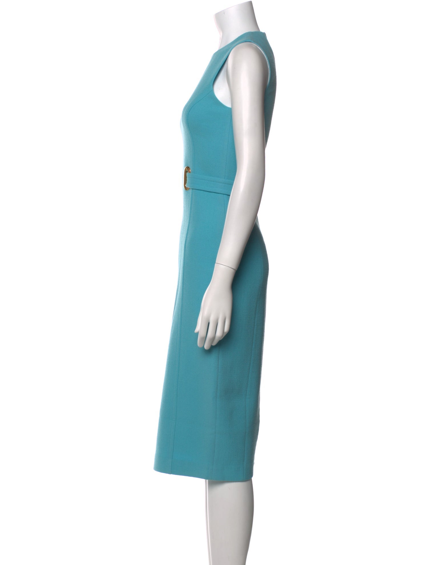 Michael Kors Collection Virgin Wool Midi Length Dress