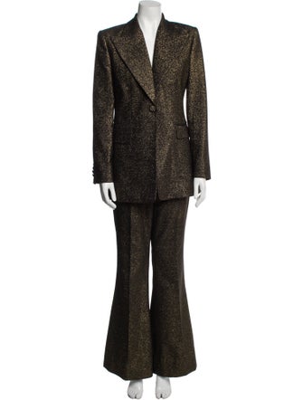 Michael Kors Collection Wool Printed Pantsuit
