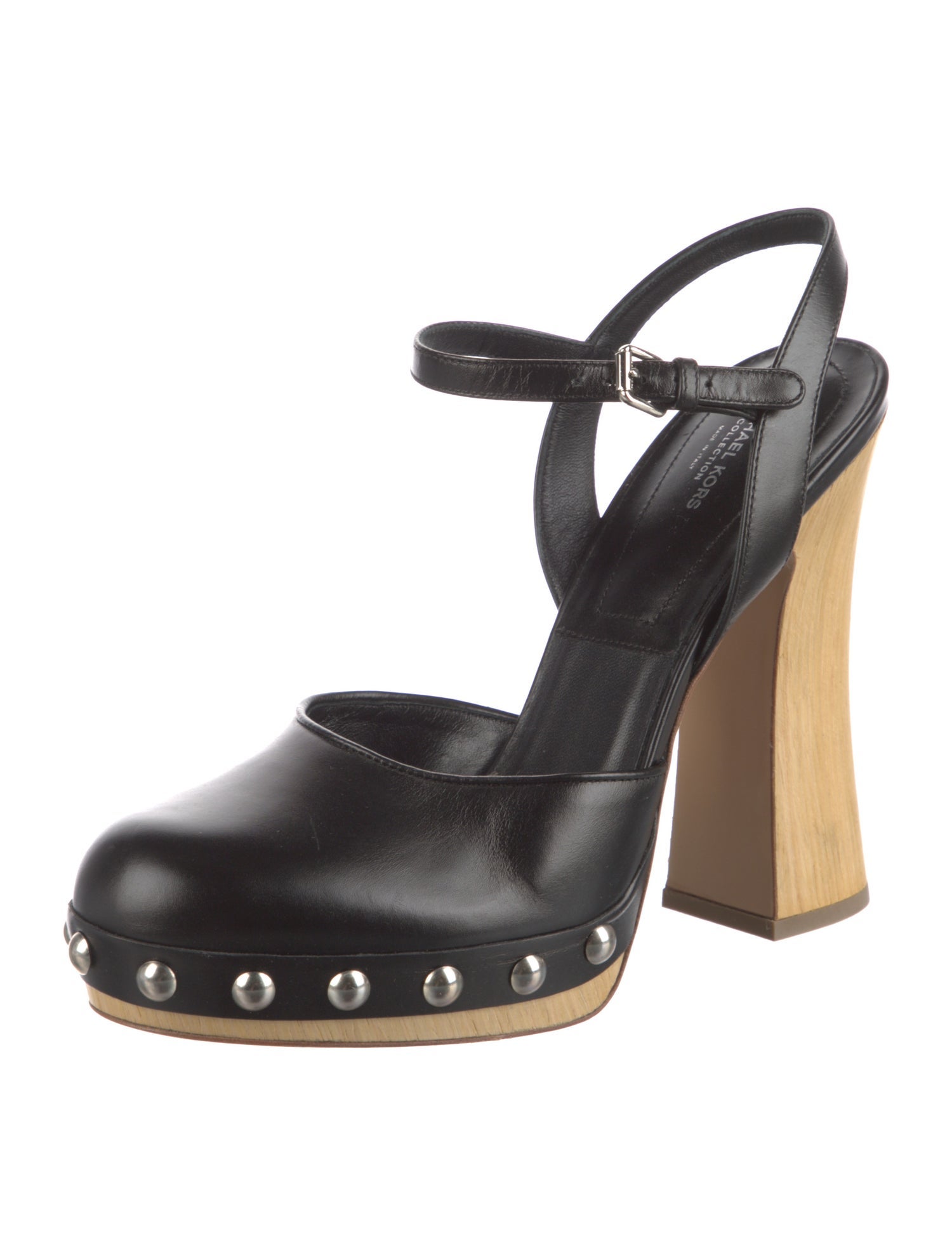 Michael Kors Collection Leather Studded Accents Slingback Pumps