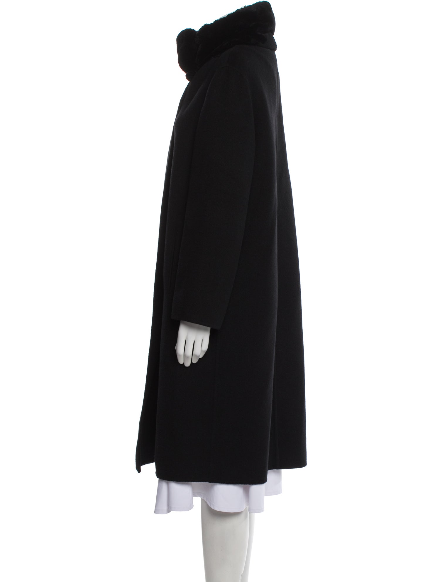 Michael Kors Collection Wool Faux Fur Coat