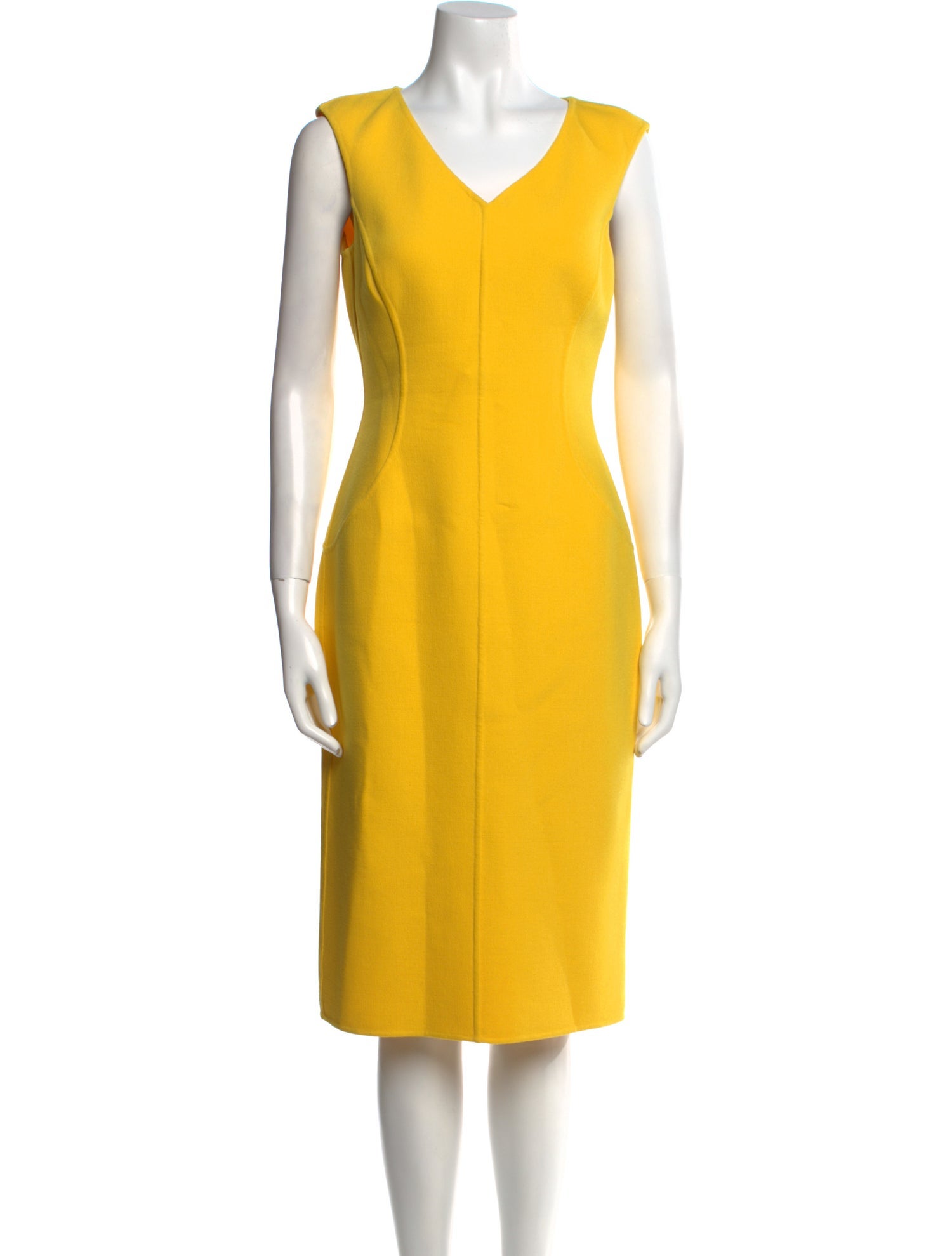 Michael Kors Collection Virgin Wool Midi Length Dress