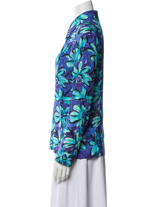 Michael Kors Collection Silk Floral Print Button-Up Top