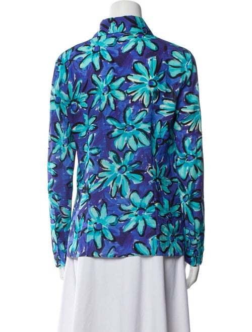 Michael Kors Collection Silk Floral Print Button-Up Top