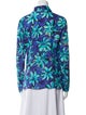 Michael Kors Collection Silk Floral Print Button-Up Top