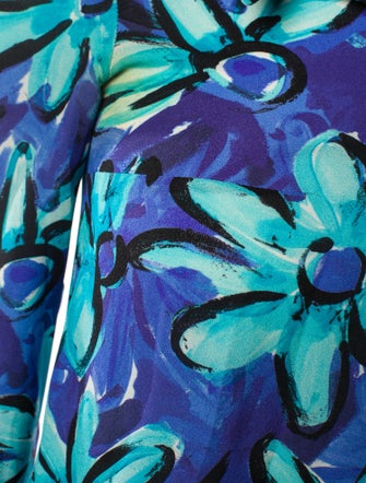 Michael Kors Collection Silk Floral Print Button-Up Top