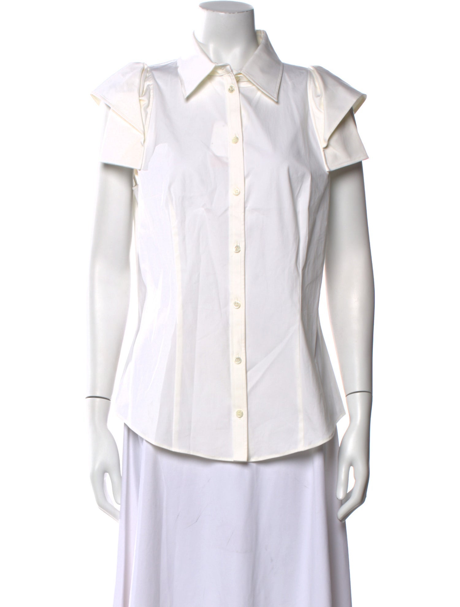 Michael Kors Collection Short Sleeve Button-Up Top w/ Tags