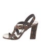 Michael Kors Collection Leather Animal Print Slingback Sandals