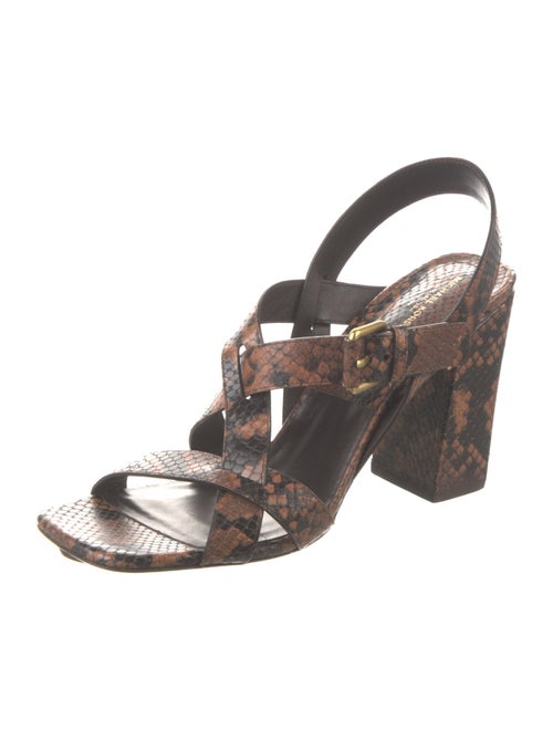 Michael Kors Collection Leather Animal Print Slingback Sandals
