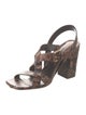 Michael Kors Collection Leather Animal Print Slingback Sandals