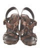 Michael Kors Collection Leather Animal Print Slingback Sandals