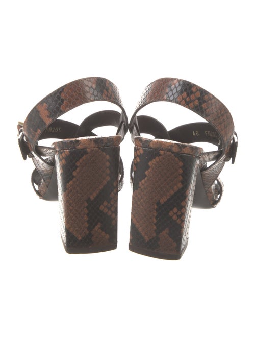 Michael Kors Collection Leather Animal Print Slingback Sandals